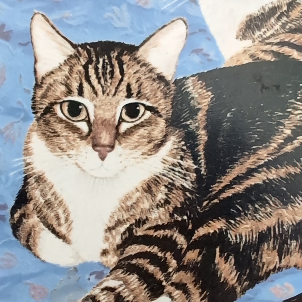VGT,Avon 1989 Framed Trivet, Features 2 Tabby Cats. - Picture 3 of 9